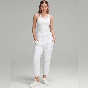 Lululemon Dance Studio Mid-Rise Cropped Pant, White Lined, Size 6